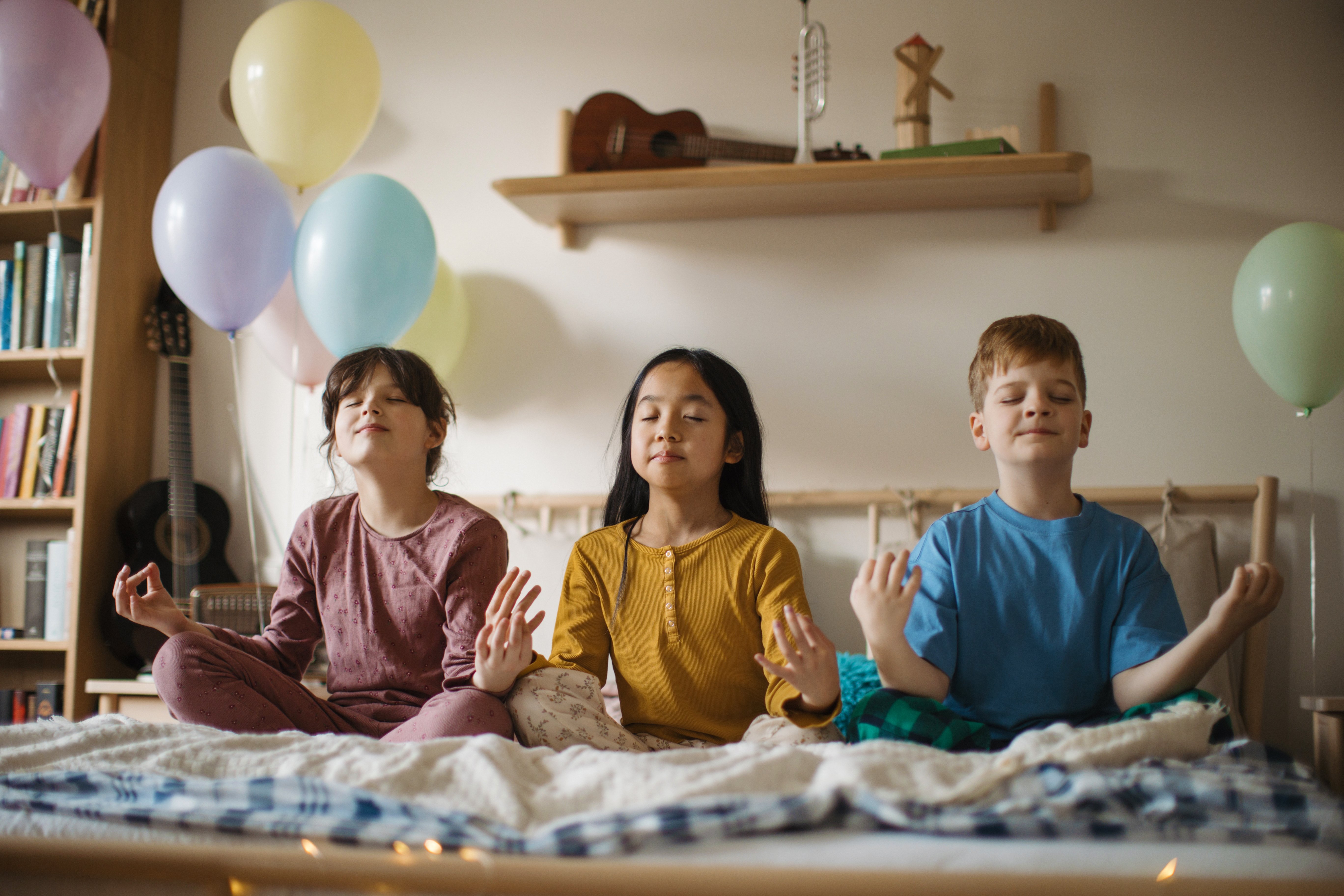 children practicing mindfulness